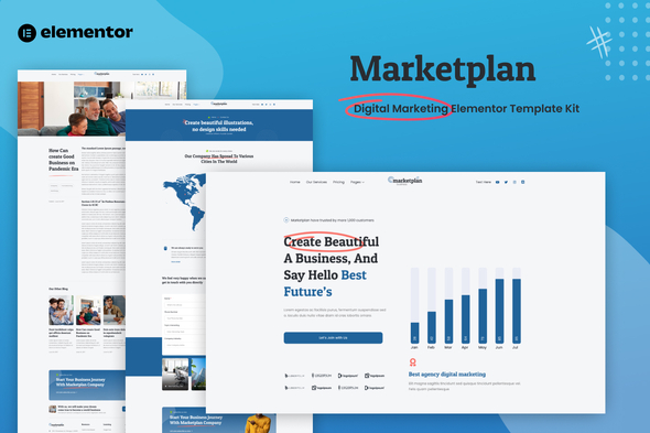 Marketplan – Digital Marketing Elementor Template Kit – 0 Sold!