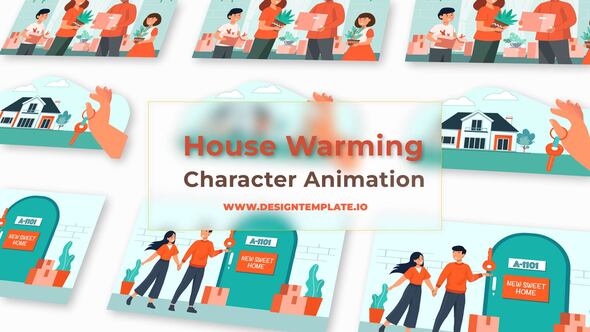 Happy Family Sweet Home Warming Animation Scene