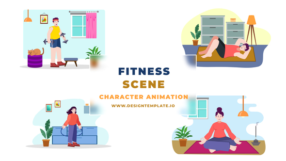 Daily Exercise Animation Scene Character