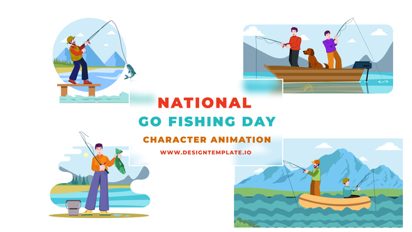 Fishing Day Character Animation Scene