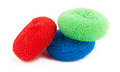 Colorful  sponges for washing dishes on a white background - PhotoDune Item for Sale