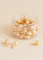 Face serum capsules in a jar on light yellow close up. Cosmetics, beauty product - PhotoDune Item for Sale