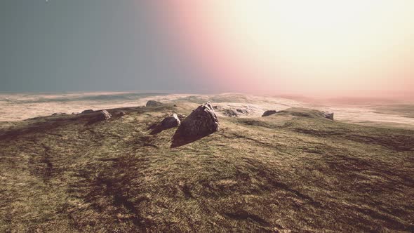 Big Sand Stone and Green Grass Hill Background alt