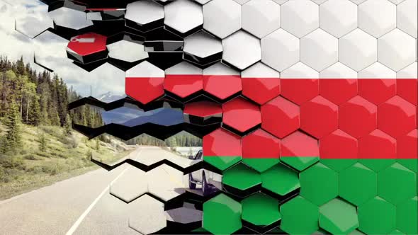 Oman Flag Hexagon Transition - 4K Resolution