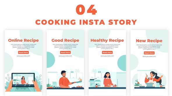 Online Healthy Food Recipe Instagram Story