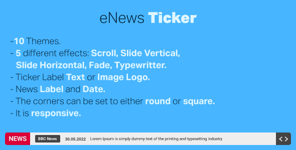 eNews Ticker - Breaking News Ticker