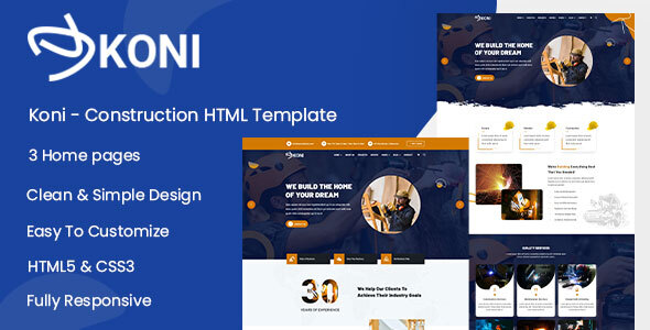 Koni - Construction HTML Template