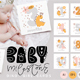 Baby Milestone Dino Girl Cards - GraphicRiver Item for Sale