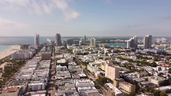 Aerial View City Of Miami Beach 2021 Architecture