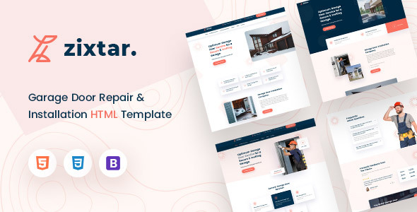 Zixtar – Garage Door Services HTML Template