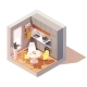 Vector Isometric Kitchen Room with Table - GraphicRiver Item for Sale