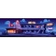 Motel at Night Highway Roadside Building Facade - GraphicRiver Item for Sale