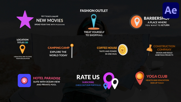 Location Titles 3D for After Effects alt