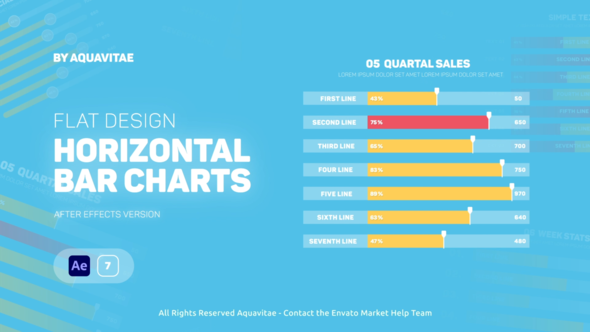 Flat Infographics Horizontal Bar Charts