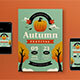 Blue Flat Design Autumn Festival Flyer Set - GraphicRiver Item for Sale