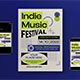 Grey Edgy Indie Music Fest Flyer Set - GraphicRiver Item for Sale