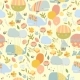 Seamles Pattern with Cute Whales Celebrating - GraphicRiver Item for Sale