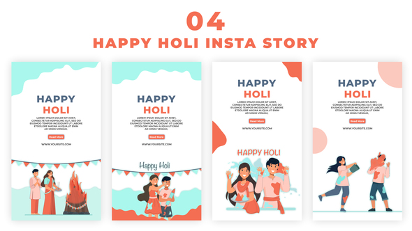 Holi Celebration Animation Instagram Story Template