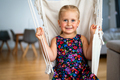 Portrait of happy little girl smiling and having fun at home - PhotoDune Item for Sale