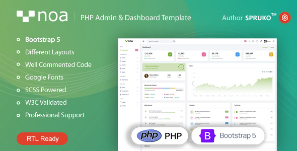 NOA – PHP Admin & Dashboard Template