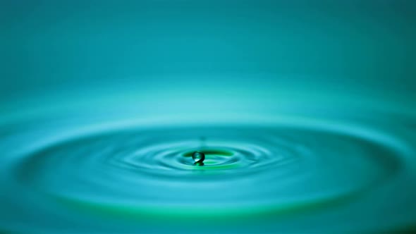 Slow-motion drop hitting water shooting with high speed camera, phantom gold.