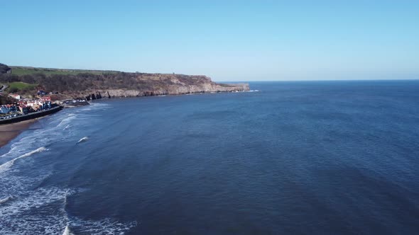 Flying towards cliffs outside whitby yorkshire