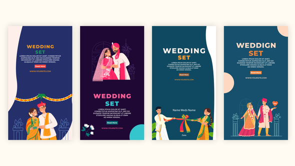 Lovely Wedding Ceremony Set Instagram Stories Pack