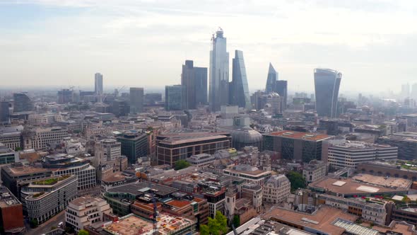 Aerial Panoramic Cityscape View of London