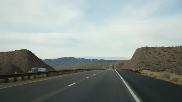 Driving Auto Route to Las Vegas Nevada USA