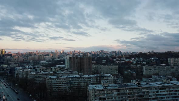 Time Lapse of Residential District in Town with Clouds Floating in Sky Whole Day Shot