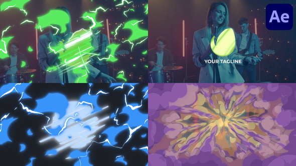 Dynamic Anime Burst Logo Pack for After Effects alt