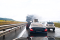 Car crash accident on a highway with damaged automobiles and smoke - PhotoDune Item for Sale