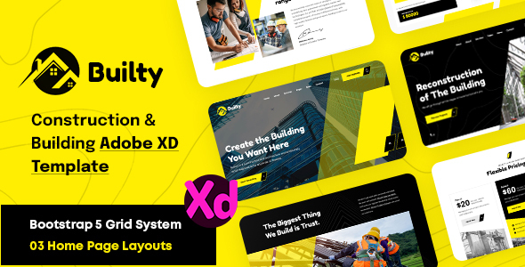Builty | Construction Adobe XD Template