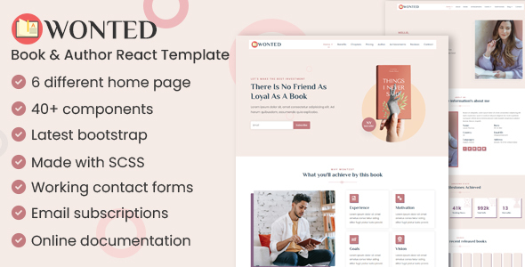 Wonted - Book & Author React Template