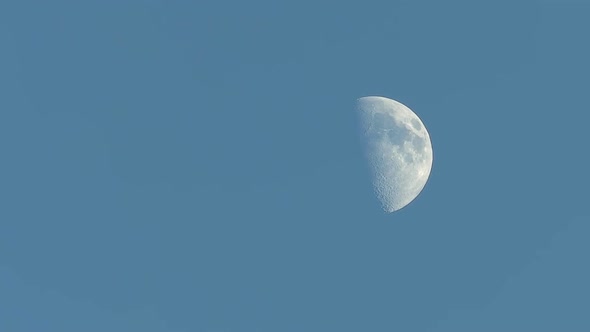 Half Moon And Blue Sky