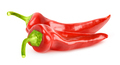 Two fresh red peppers isolated on white background - PhotoDune Item for Sale