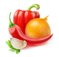 isolated raw hot sauce ingredients - PhotoDune Item for Sale