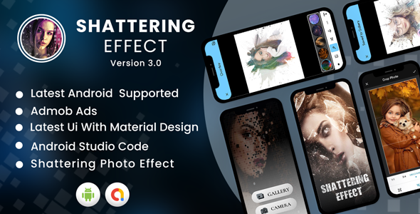 Shattering Effect | Shimmer Photo Effect | Android Full App Code | Admob Ads