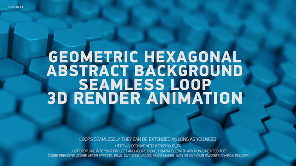 Geometric Hexagonal Abstract Background Seamless Loop 3 D Render Animation