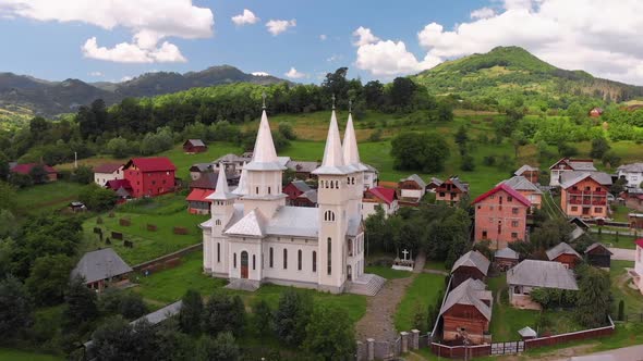 Aerial View of Barsana Romania