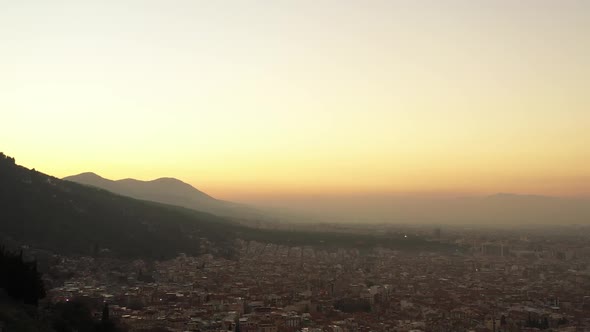 City And Sunlight Aerial View