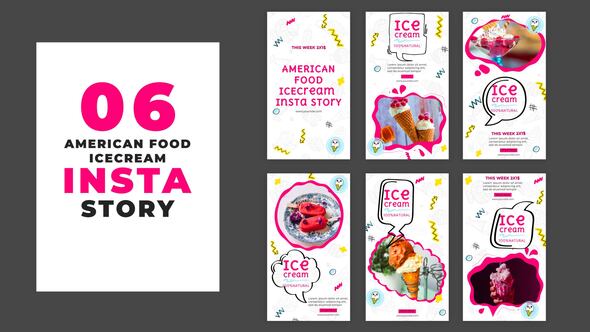 American Sweet Dish Ice Cream Instagram Story Template