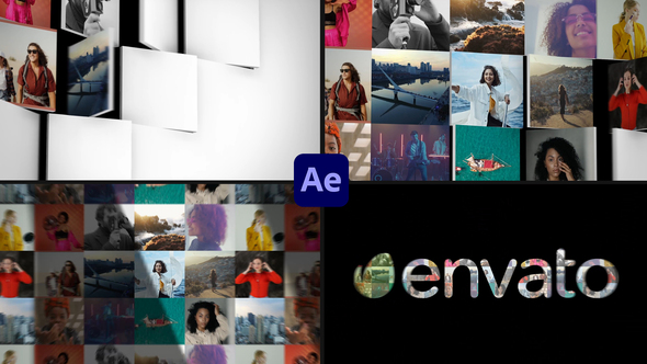 Mosaic Tiles Logo Reveal for After Effects alt