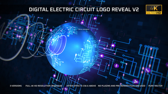 Digital Electric Circuit Logo Reveal - v2