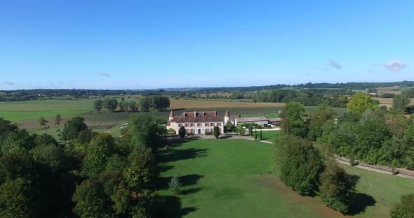 Aerial view of Bourbet Castle, France