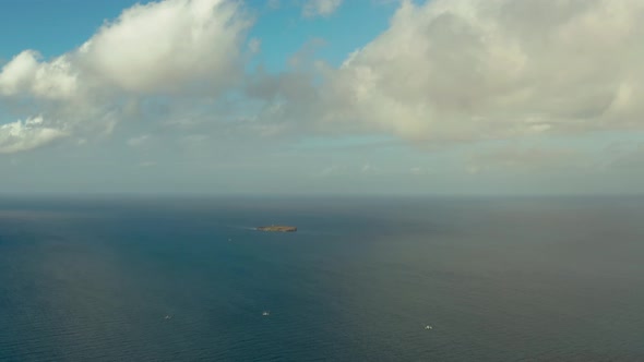 Blue Surface of the Sea Top View