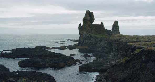 Londrangar Cliffs Located in Snaefellsness Peninsula Iceland