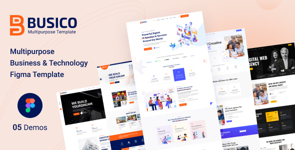 Busico – Multipurpose Business & Technology Figma Template