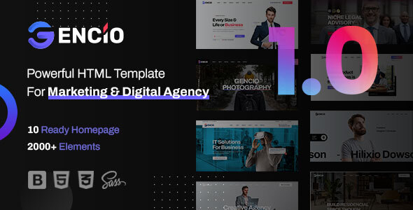 Gencio - Marketing & Digital Agency HTML Template