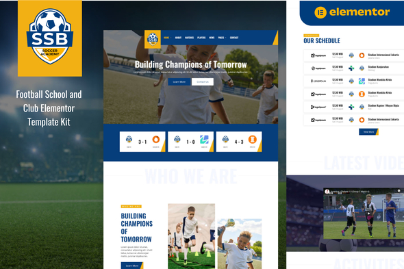 SSB - Football School & Club Elementor Template Kit